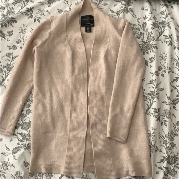 Adrienne Vittadini Sweaters - Adrienne Vittadini Open Front Cardigan (Cream)